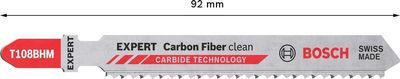 Bosch Expert ‘Carbon Fiber Clean’ T 108 BHM sticksågblad, 3 st Carbide