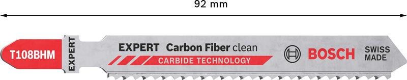 Bosch Expert ‘Carbon Fiber Clean’ T 108 BHM sticksågblad, 3 st Carbide