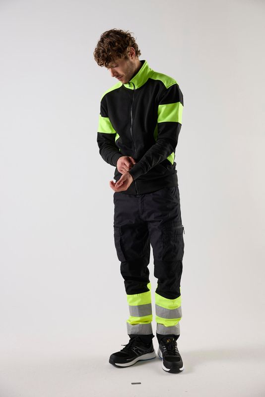 Top Swede Sweatshirt helzip 223 svart/gu XXL