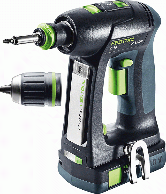 Festool C 18 LI 3,1-Compact Borr-/Skruvdragare 18V (2x3,1ah)