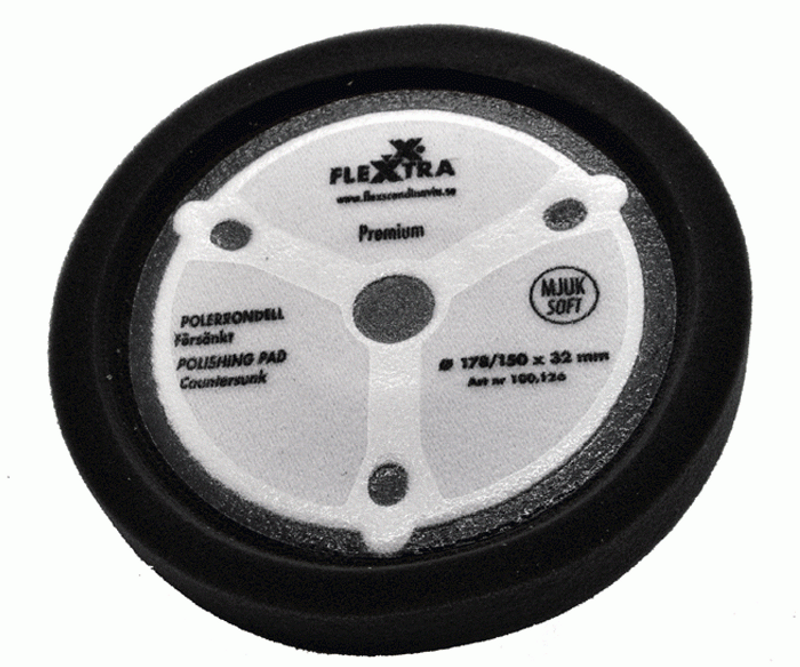 Flexxtra Polerrondell Svart - Mjuk (178mm)