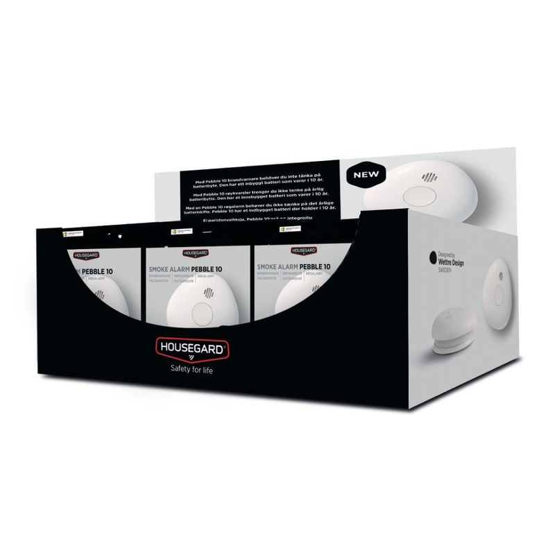 Housegard Brandvarnare Pebble 10 Display 15 st