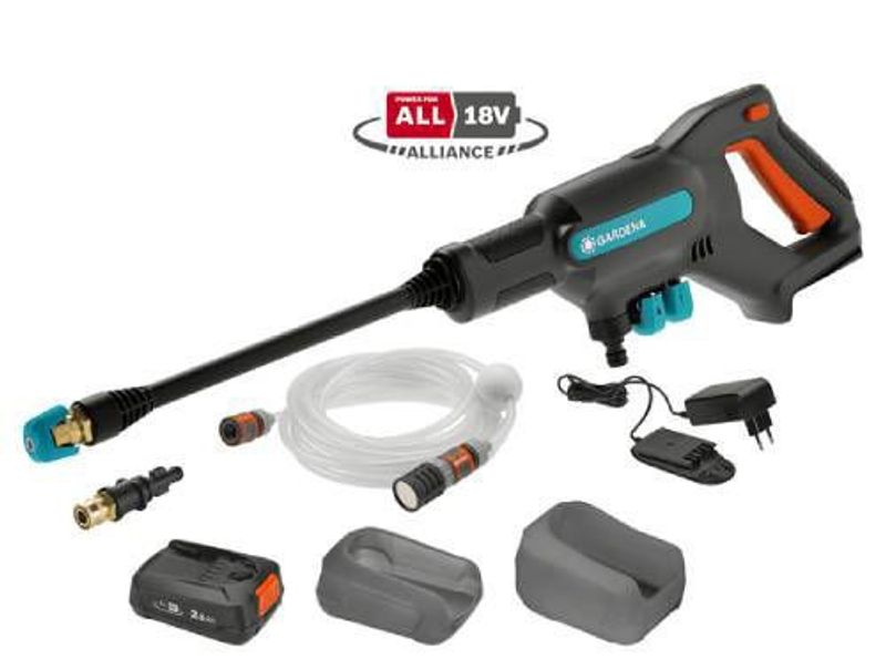 Gardena Mellantryckstvätt AquaClean Set 24/18V P4A (2,5Ah batteri + standardladdare)