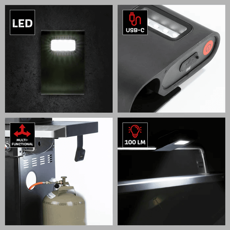 Landmann LED grillampa 100 lumen magnetisk USB-C med timer