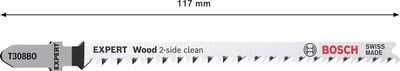Bosch Expert ‘Wood 2-side clean’ T 308 BO sticksågblad, 25 st