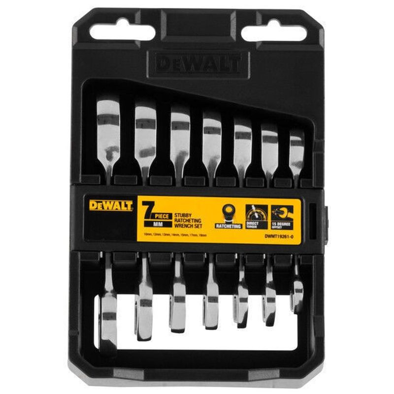 DeWalt DWMT19261-0 Spärrkombinyckel Kort-Set 7-delar