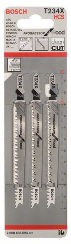 Bosch T234X Sticksågsblad 5-P Mjuka träslag (3-65 mm)