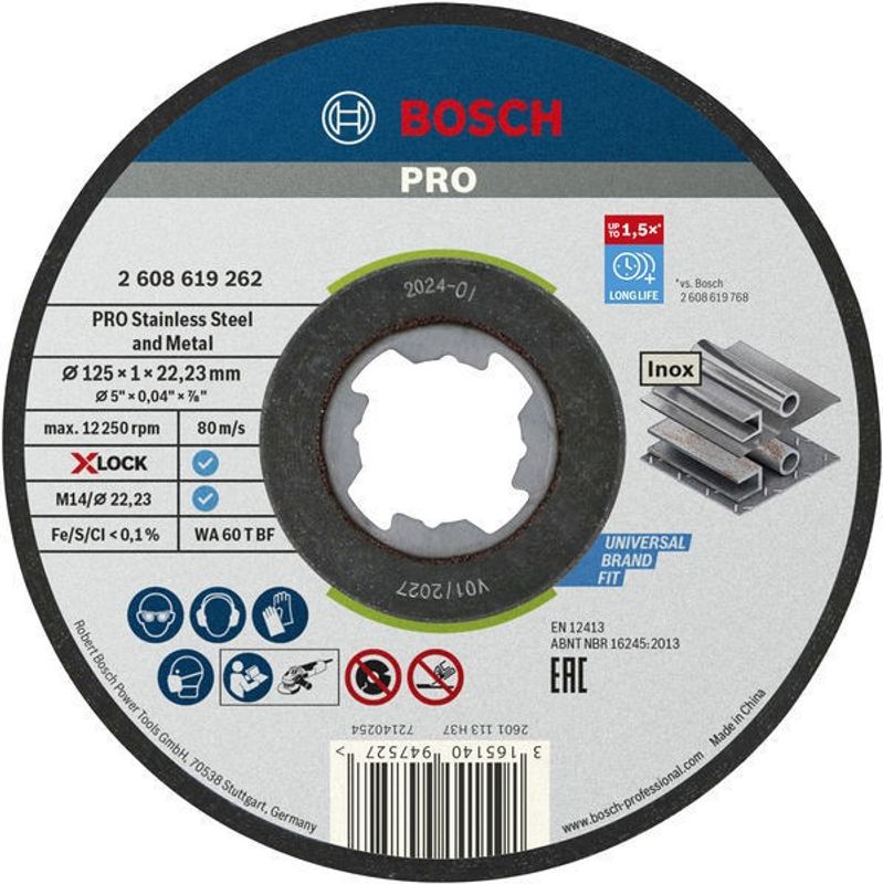 Bosch X-LOCK Kapskiva Multi Construction 125x1,0x22,2mm