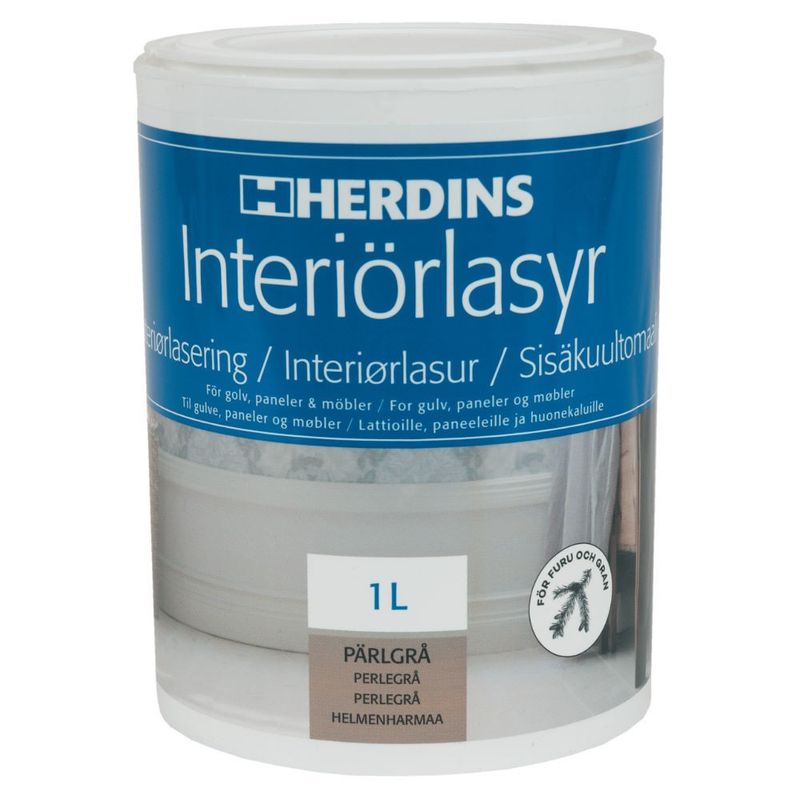 Herdins Interiörlasyr Aqua 312 Pärlgrå 1L