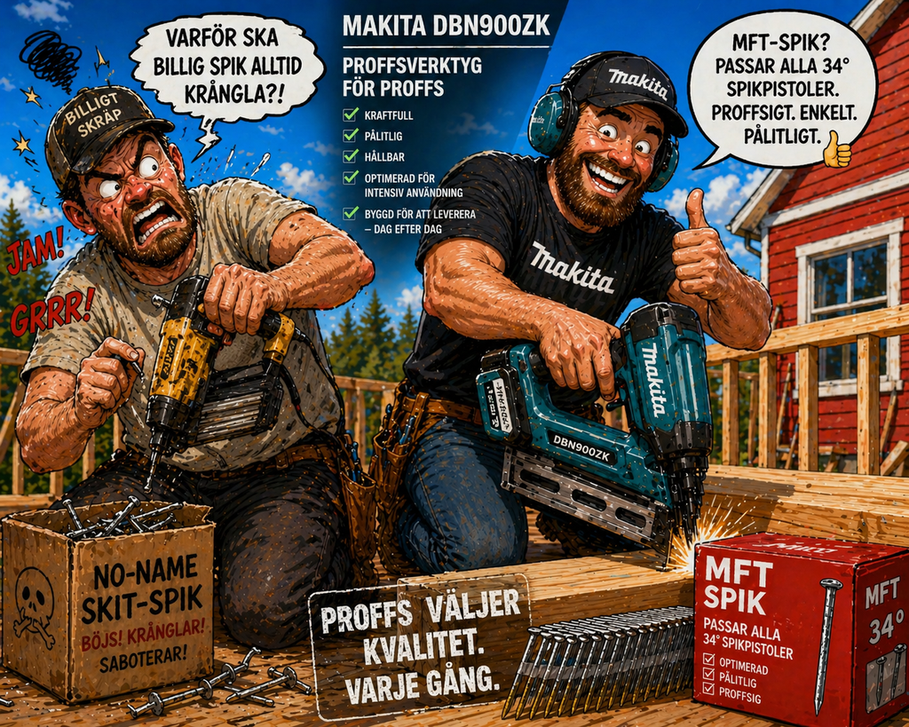 NYHET - Makita DBN900ZK batteridriven spikpistol