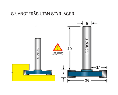 Cobolt Skivnotfräs L=7 D=36 S=8