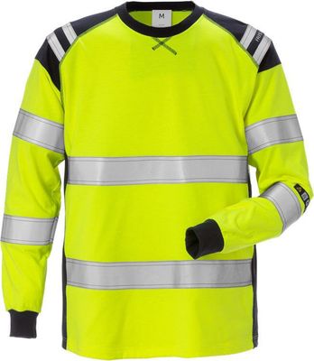 Fristads Flamestat Långärmad T-shirt 7077 TFLH, klass 3 Gul/Marin