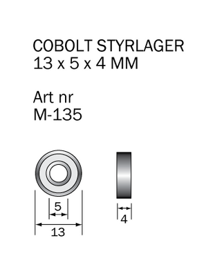 Cobolt Kullager 13 x 5 mm