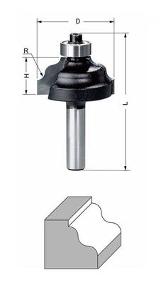 Delver Profilfräs 31,8x16xR3.2x60 S=8