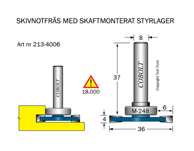 Cobolt Skivnotfräs L=4 / F=6 D=36