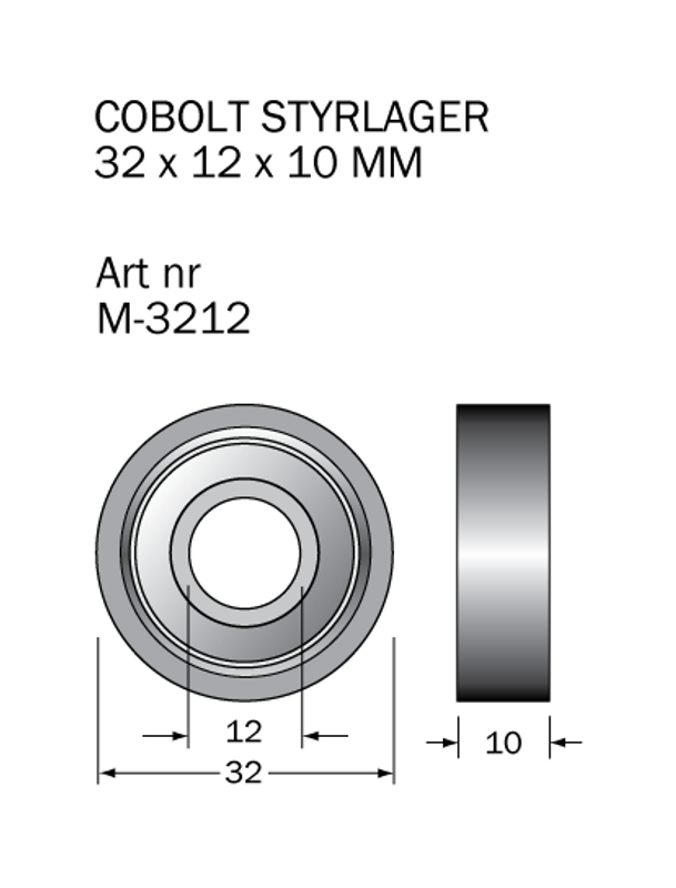Cobolt Kullager 32 x 12mm