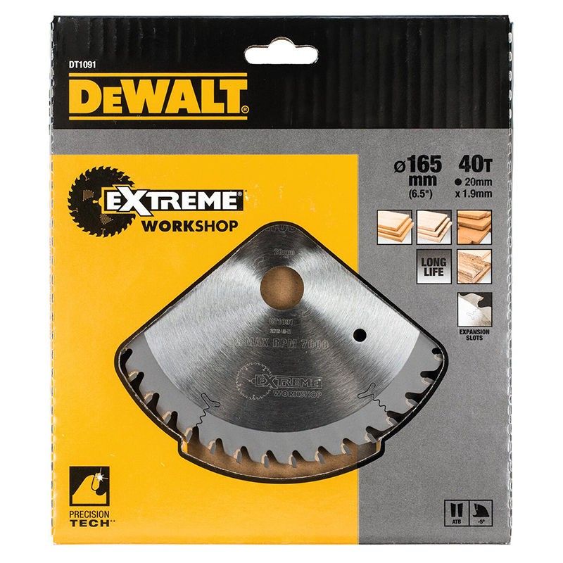 DeWalt DT1091 Sågklinga 40T 165x2x20mm