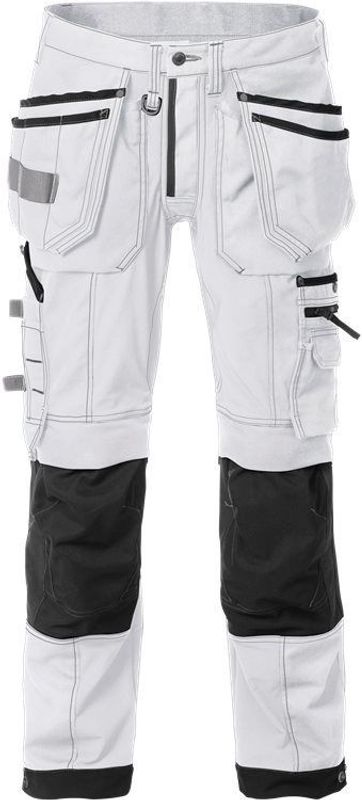 Fristads Hantverkarbyxa stretch 2530 CYD Vit/Svart