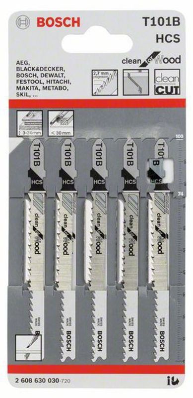 Bosch T101B Sticksågsblad 5-P (Mjuka träslag)