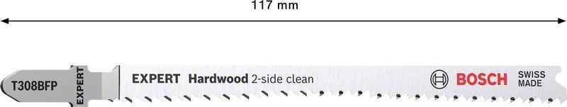 Bosch Expert ‘Hardwood 2-side clean’ T 308 BFP sticksågblad, 3 st