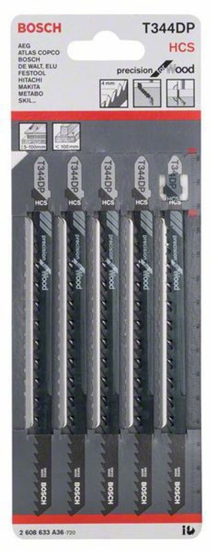 Bosch Sticksågsblad 5-P Tjockt byggvirke (T344DP)