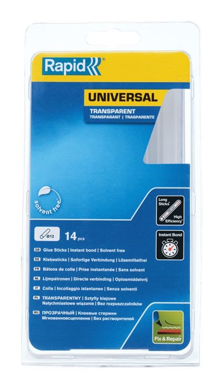 Rapid 12mm Limstavar - Trä - Högkvalitativa för Trä, Papper och Kartong 0,25kg