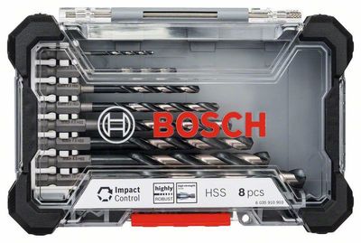 Bosch Metallborrsats IMPACT CONTROL HSS 2-10mm 8-delar