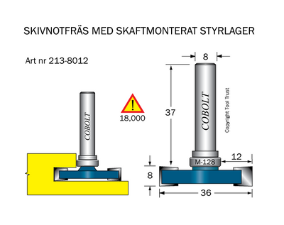 Cobolt Skivnotfräs L=8 F=12 D=36