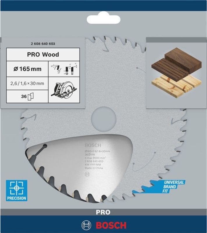 Bosch Optiline Wood Cirkelsågklinga 165x30x36T OPTILINE