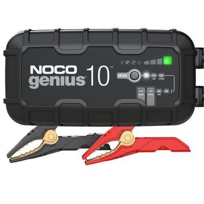 Noco Genius10 Batteriladdare 10A för 6 V och 12 V, 10000 mA (Wet, Gel, MF, CA, EFB, AGM, & Litium-jon)
