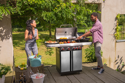 Landmann Rexon 4.1 gasolgrill rostfri med kokplatta 3 kW Modulus