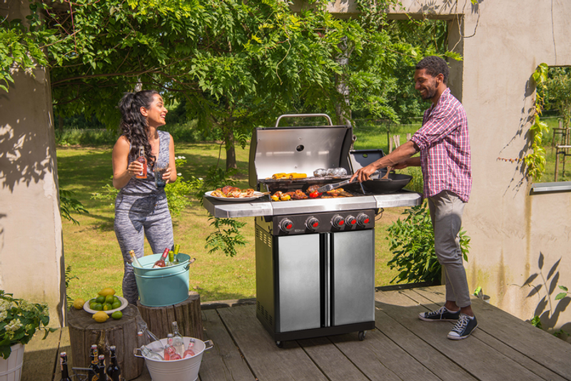 Landmann Rexon 4.1 gasolgrill rostfri med kokplatta 3 kW Modulus