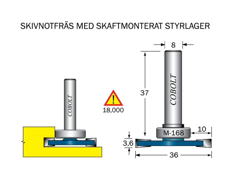 Cobolt Skivnotfräs L=3.6 F=10 D=36 S=8