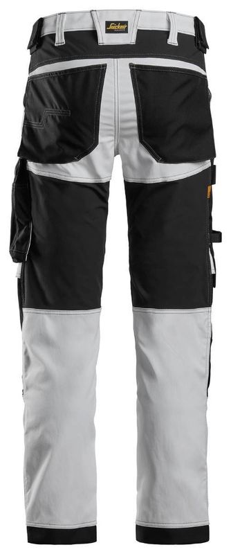 Snickers 6341 Arbetsbyxa Stretch Vit/Svart