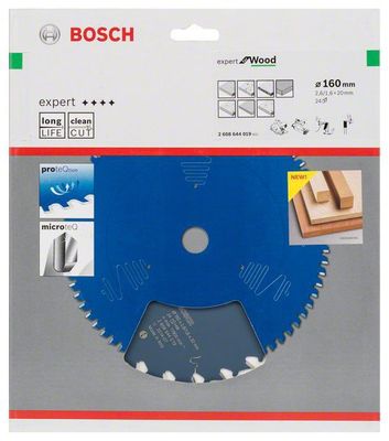 Bosch Cirkelsågklinga 160x20x2,6mm 24T EXP WOOD