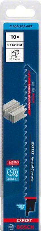 Bosch Expert ‘Aerated Concrete’ S 1141 HM tigersågblad 225mm 10st CARBIDE