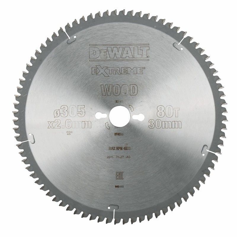 DeWalt DT4283 Sågklinga 305mm 80T (Fanér,Aluminium,Plast)