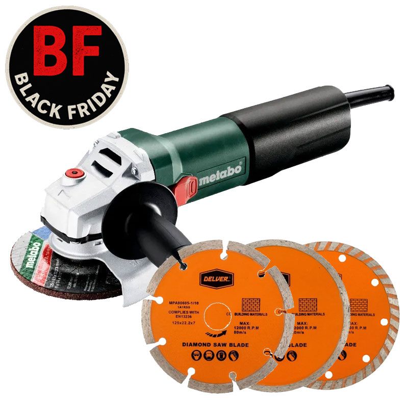 Metabo WEQ 1400-125 Vinkelslip 1400W 125mm inkl diamantklingor