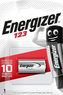 Energizer Litium CR123 Foto/Alarm Batteri 1-Pack