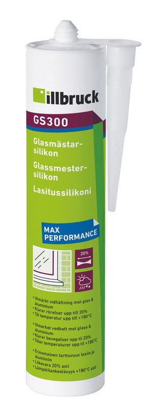 Tremco illbruck Glasmästarsilikon GS300 Trans 0,31L (endast hela 12-pack)