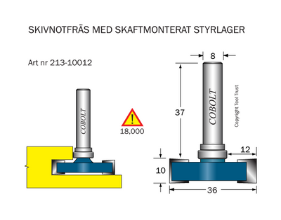 Cobolt Skivnotfräs L=10 F=12mm