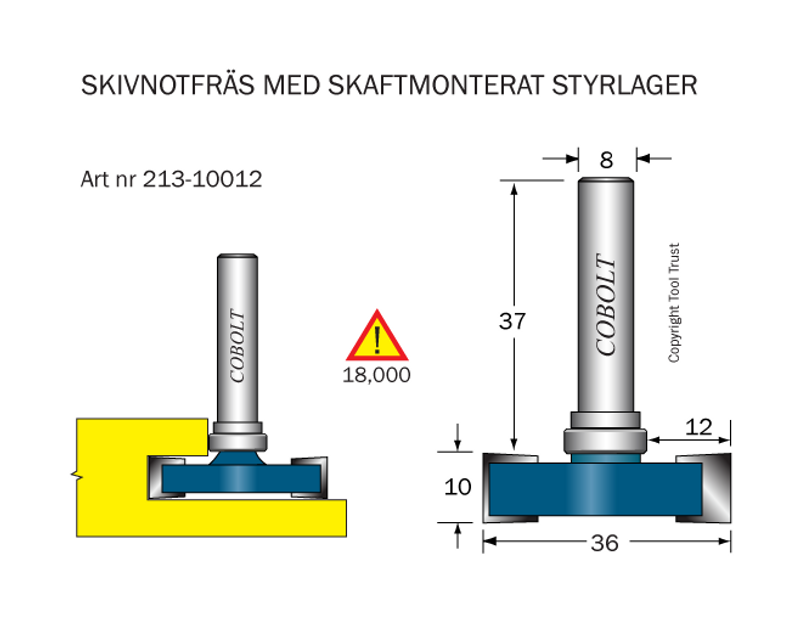 Cobolt Skivnotfräs L=10 F=12mm