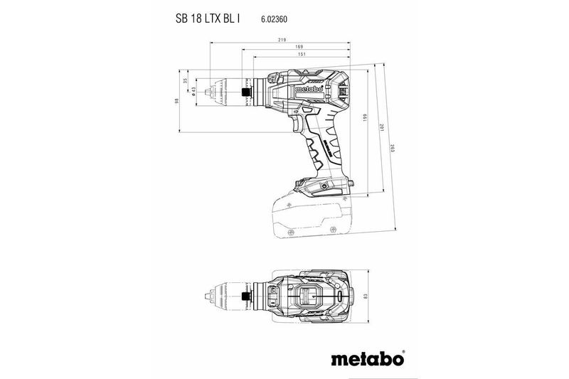 Metabo Slagborrmaskin SB 18 LTX BL I 18V (utan batteri)
