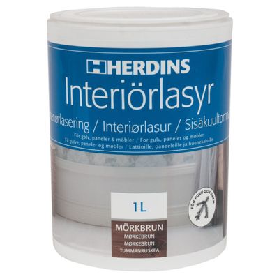 Herdins Interiörlasyr Aqua 325 Mörkbrun 1L