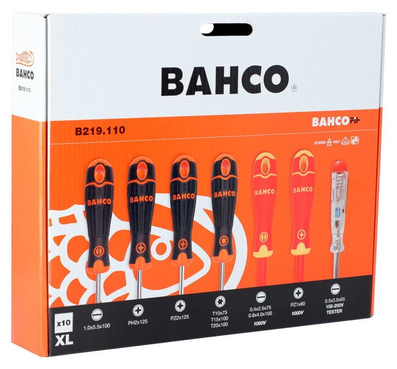 Bahco B219.110 Skruvmejselsats Bahcofit 10-delar