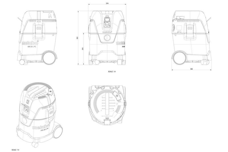 Metabo ASA 25 L PC Dammsugare (20l)