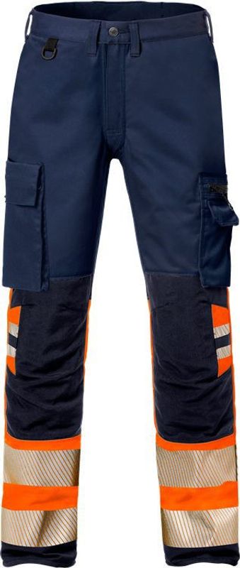 Fristads Varselbyxa stretch 2705 PLU, klass 1 Varsel Orange/Marinblå C52