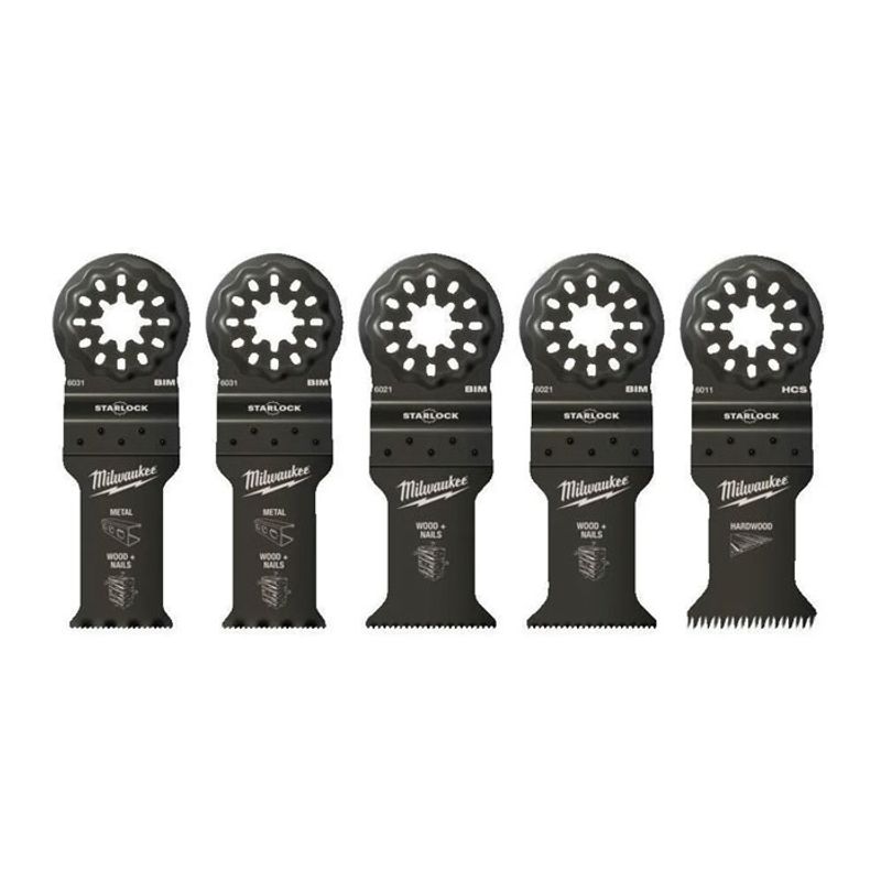 Milwaukee Multibladssats för trä & metall 5-delar Starlock