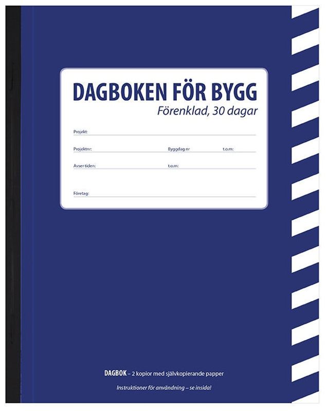 Byggdagbok 30 dagars A4