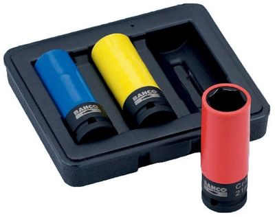 Bahco BWSS12P3 Hjulhylssats 1/2" Långa 17,19,21 mm